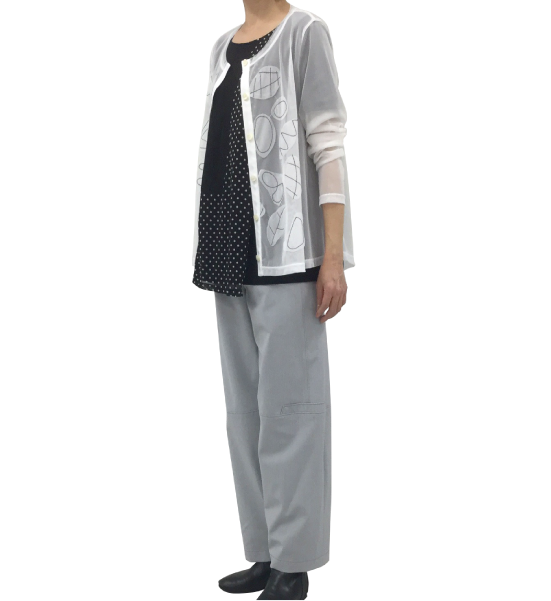 センソユニコ 慈雨 グレーニット レイヤードチュニック 慈雨