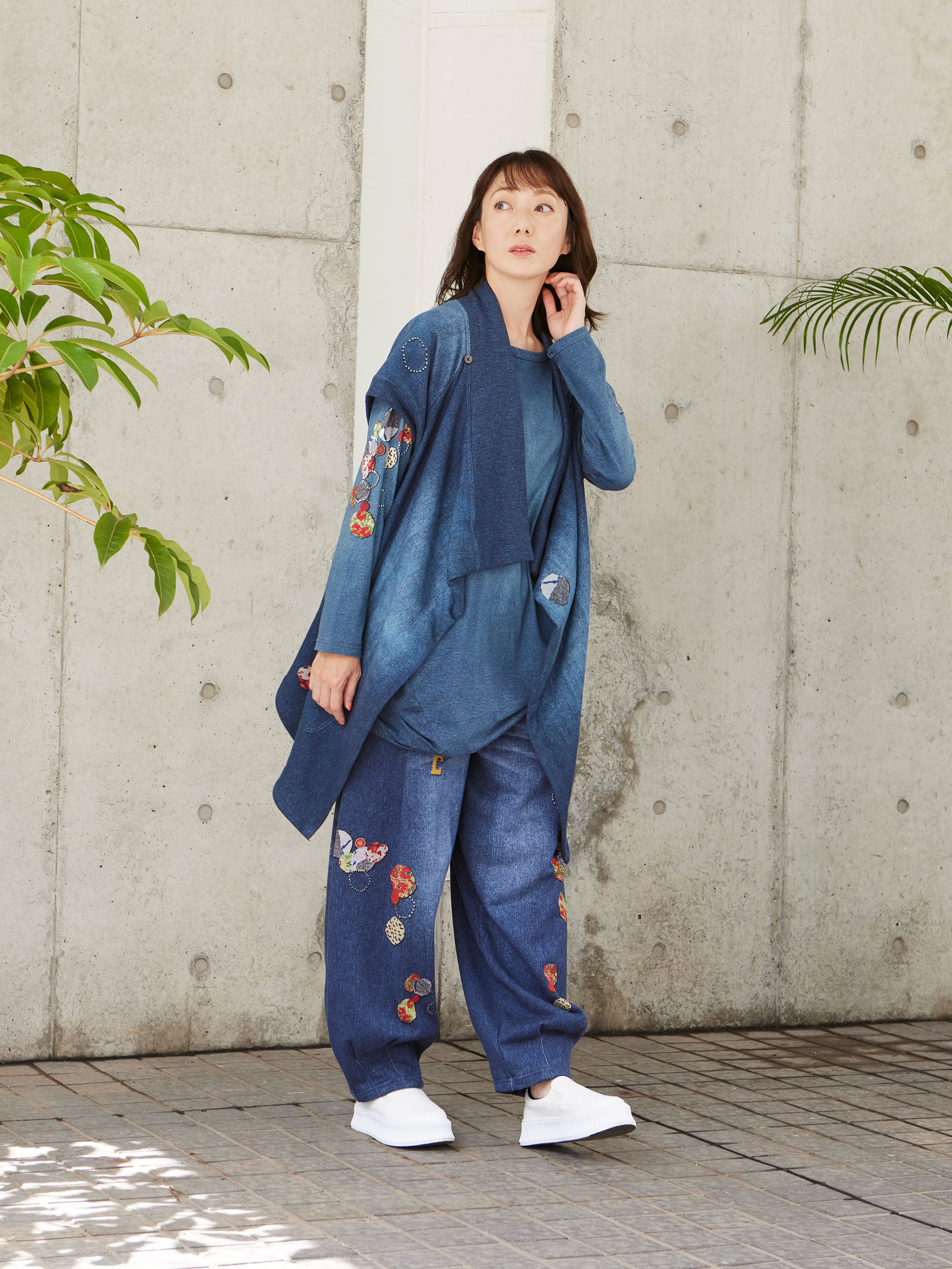 名入れ無料】 【美品】イオコムイオ-io comme io-クロップドワイド 